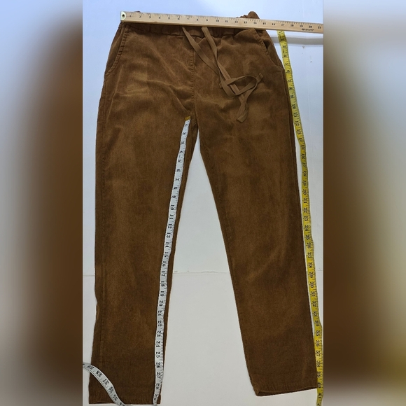 EKRU Micro Corduroy,  Drawstring Pants, Caramel Colour, Lg - Picture 4 of 6